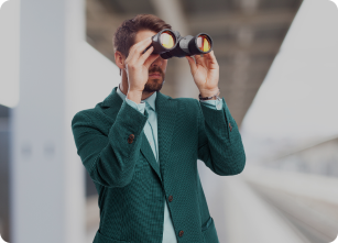 a man using binoculars